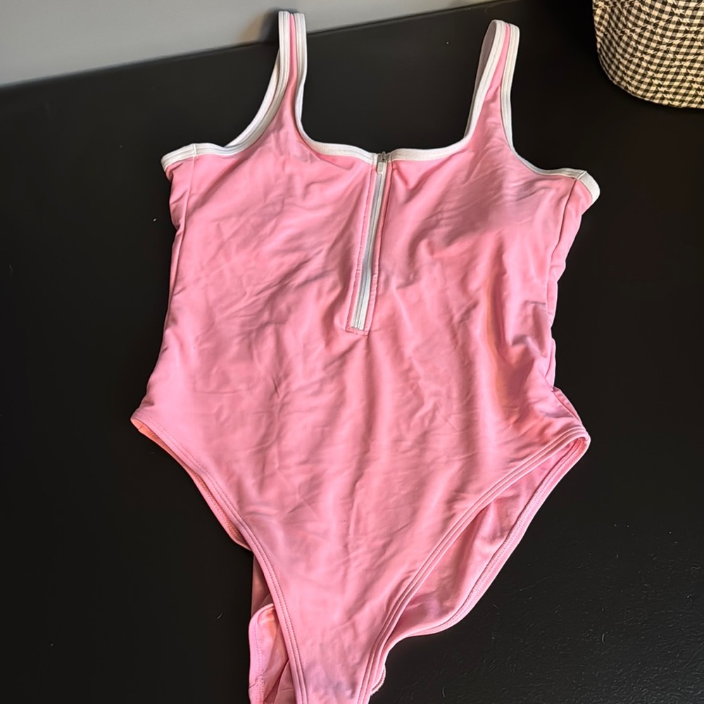 Old Navy Pink Zip-Front Swimsuit